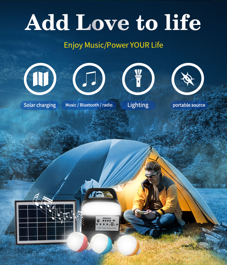 Custom Long Life IP55 5W LED Tent Solar Lights With USB Port