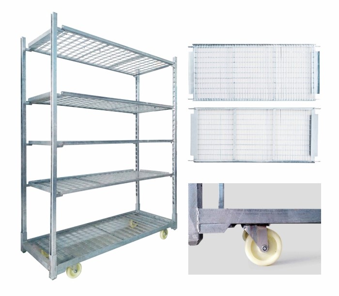 1350x565x1900mm Display Plant Flower Cart Nursery Cart With 5 Levels