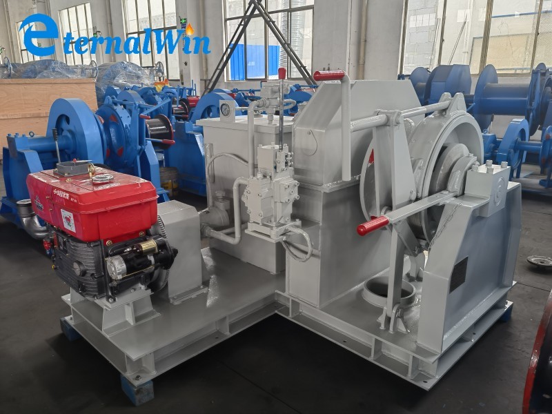 Vessel Deck Hydraulic Towing Winch 45ton For Indonesia Shipyards