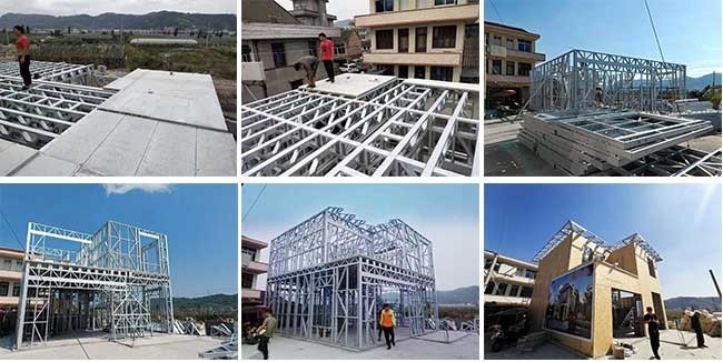 Duplex Light Gauge Steel Truss Prefabricated Homes 2nd Floor Luxury Villa