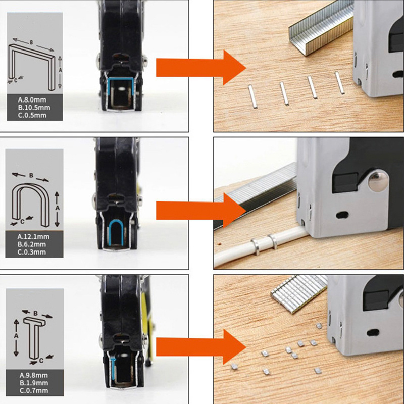 Heavy Duty Metal Hand Tacker Manual Staple Gun Nail Gun