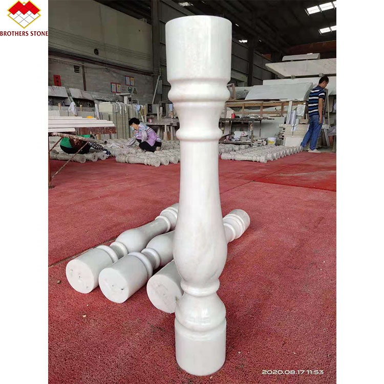 White Onyx Marble Stone Stair Handrail Customized for Villa and House Decorative Baluster