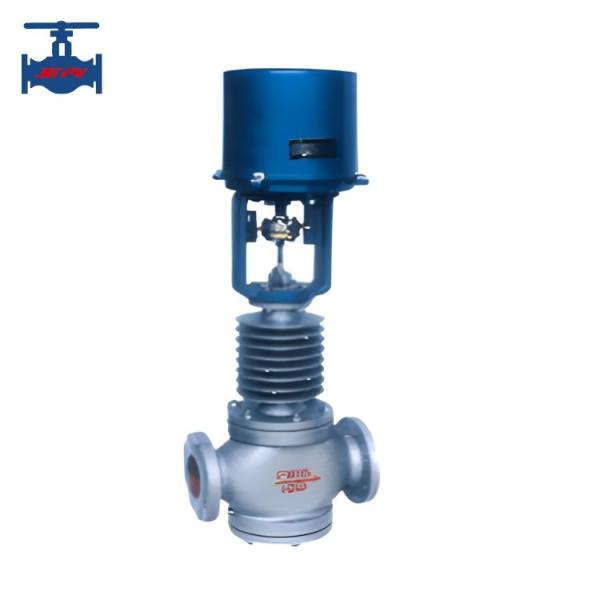 WCB CF8 Electric Control Valve Straight Through Dual Seat Pressure Regulating