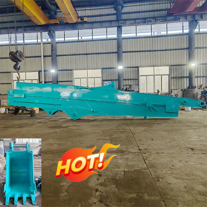Enhanced Excavator Telescopic Arm with Standard Bucket for Digging Soil