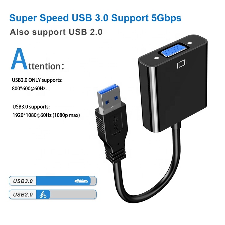 Multi Display Video Converter USB 3.0 to VGA Adapter for PC Laptop Monitor Projector HDTV
