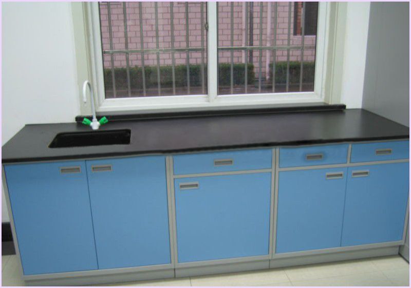 Aluminum Alloy U Shape Chemical Lab Desk Gray White Yellow