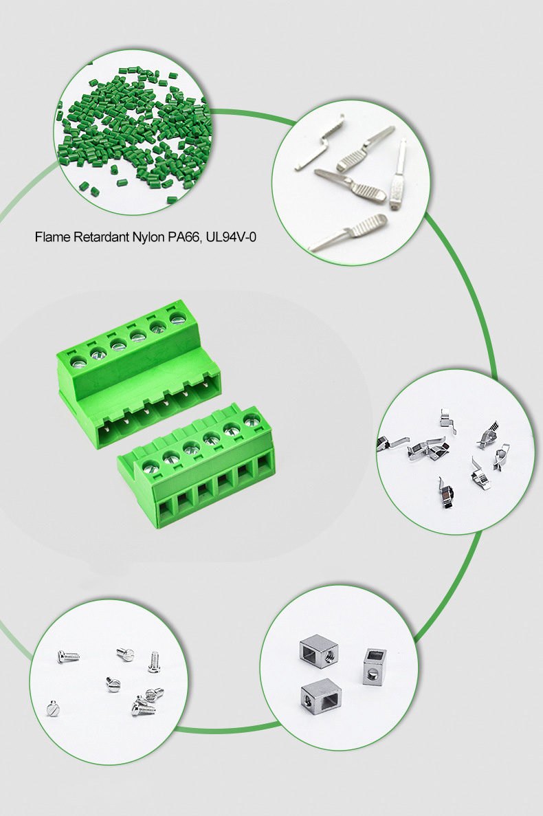 2-24 Pin Screw Connector for Green PCB Terminal Block Aerospace Electrical Wiring