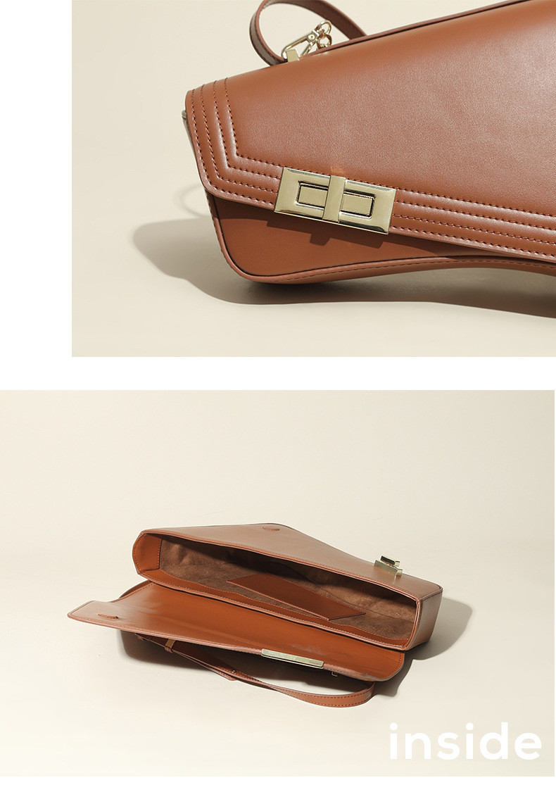 Ladies Shoulder Bag Genuine Leather Chain Strap Saddle Bags For Women