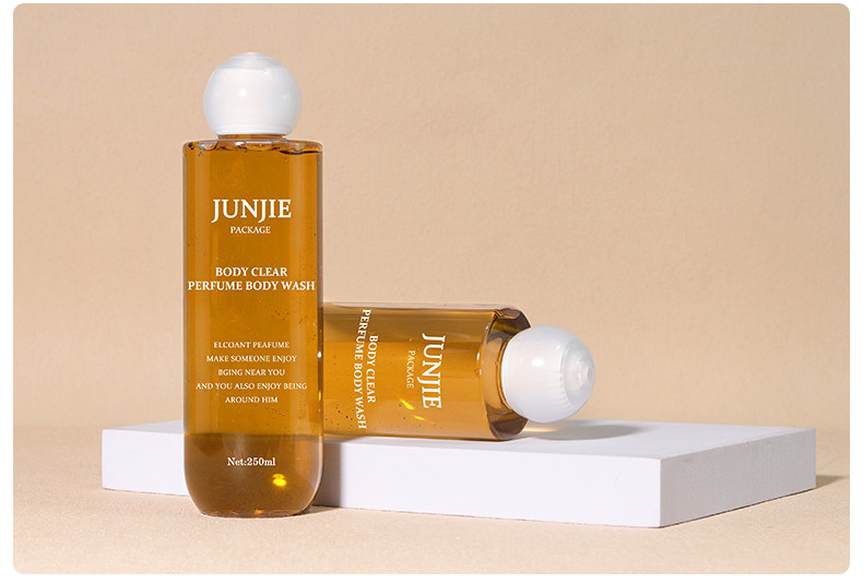 High-End Plastic Body Wash Bottle Cylinder Flat-Shoulder Toner Bottle for Body Lotion Shampoo Lotion 200ml 250ml