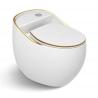 Buy cheap Upgrade Your Bathroom with Elegance One Piece Dual-Flush Gold Ceramic WC Toilet from wholesalers