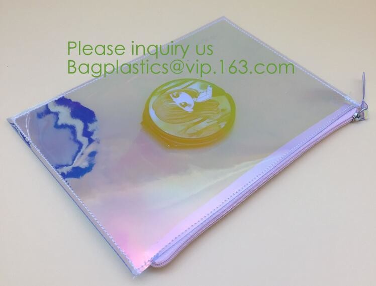 holographic pvc bags, holographic packs, holographic pouch bags, holographic metialized cosmetic make up, holographic PU
