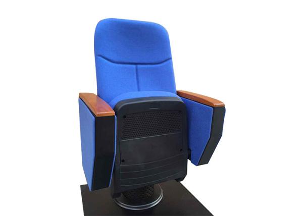 BS5852 Blue Auditorium Theater Seating Movie Theater Chair Wood Armrest Padded