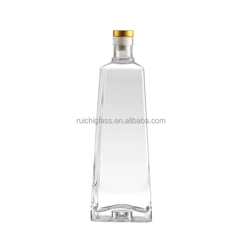 500ml 750ml Shaped Liquor Bottle with Cork Made of Super Flint Glass Material