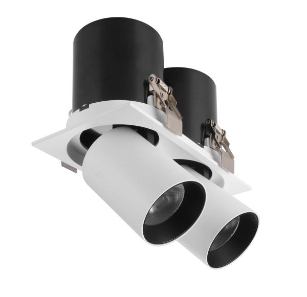 Double down light round built-in Angle adjustable LED telescopic spotlight
