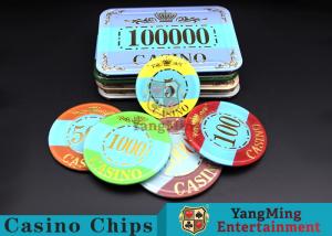  Customizable Casino Poker Chips of Crown Bronzing Rectangular / Round Shape Manufactures