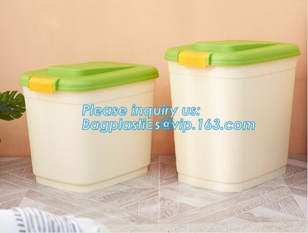 wheelie plastic airtight set 3-piece pet food container, 20KG 53L pet food pp