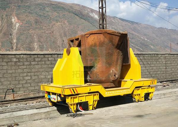 Steel Plant Heavy Duty Ladle Transport Trolley On Rails For Molten Steel