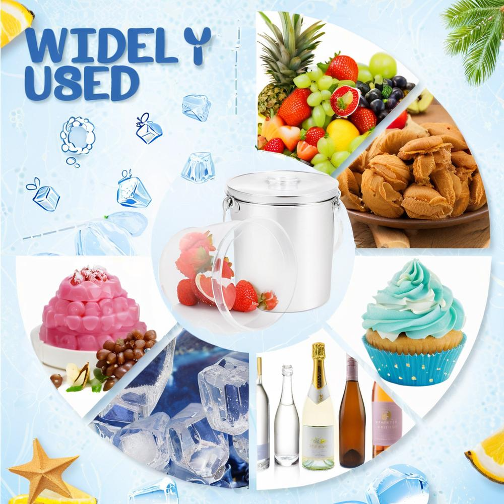1000ml 32oz Disposable Cup Plastic Buckets with Lid and Handle for Fruit Beverage Packaging