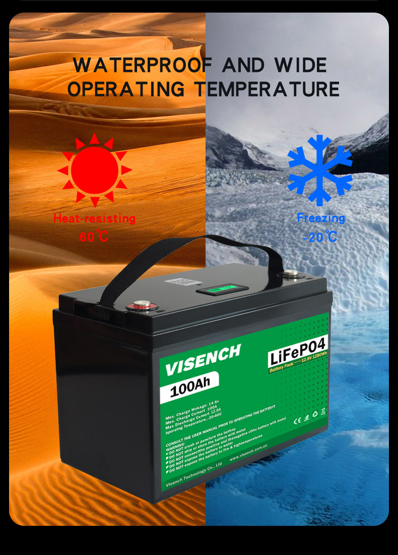 Visench Direct factory high quality 12v 100ah 5KWH 10KWH Solar Lifepo4 storage battery