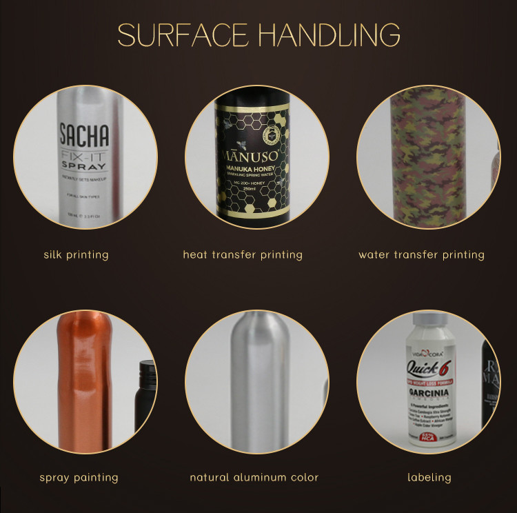 120ml 250ml 500ml Aluminium Beverage Bottles With Screw Cap