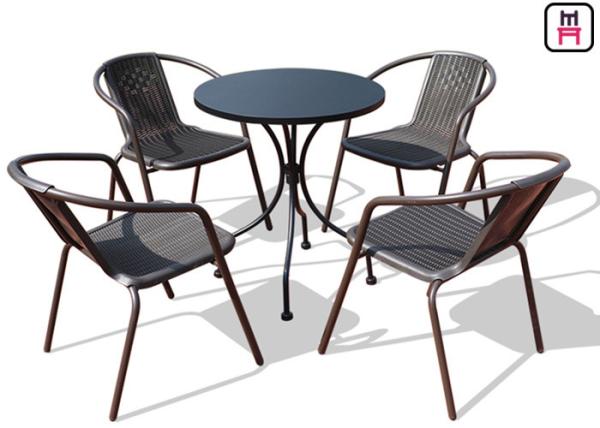 Square/ Round Outdoor Restaurant Tables Carbon Steel Weatherproof Patio