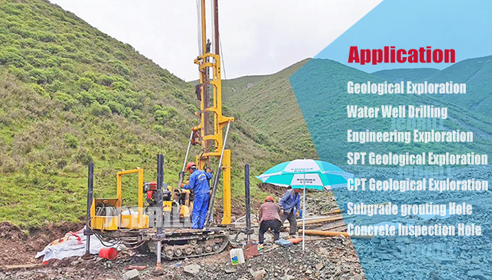 Diesel Engine 13.2kw Power Water Well Drilling Rig Crawler Type Hydraulic