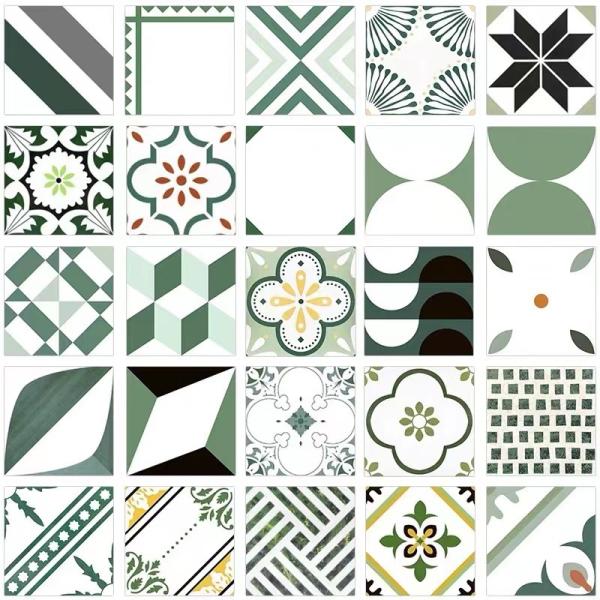 Kitchen Wall Painted Floral Porcelain Tile , Outdoor Interior Floor Flower