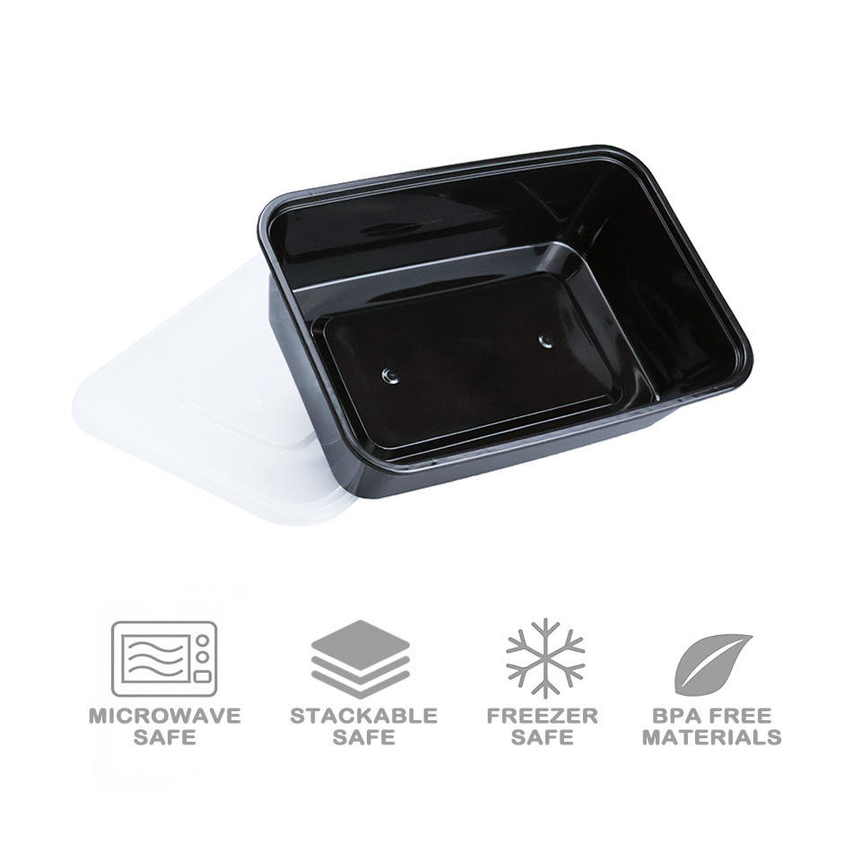 Disposable Microwave Safe PP Injection Restaurant Take Away Container Camping Food Container Meal Bento Box With Lid