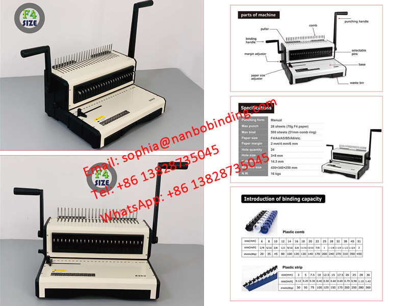 Desktop 24 Holes After Printing Binding Machine With 14.3mm Pitch