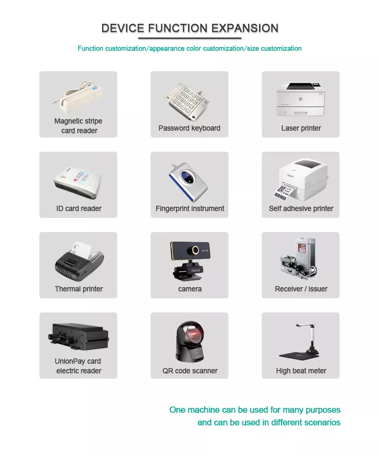 23.6 Inch Self Payment Kiosk Qr Scanner White Interactive Touch Screen Kiosk