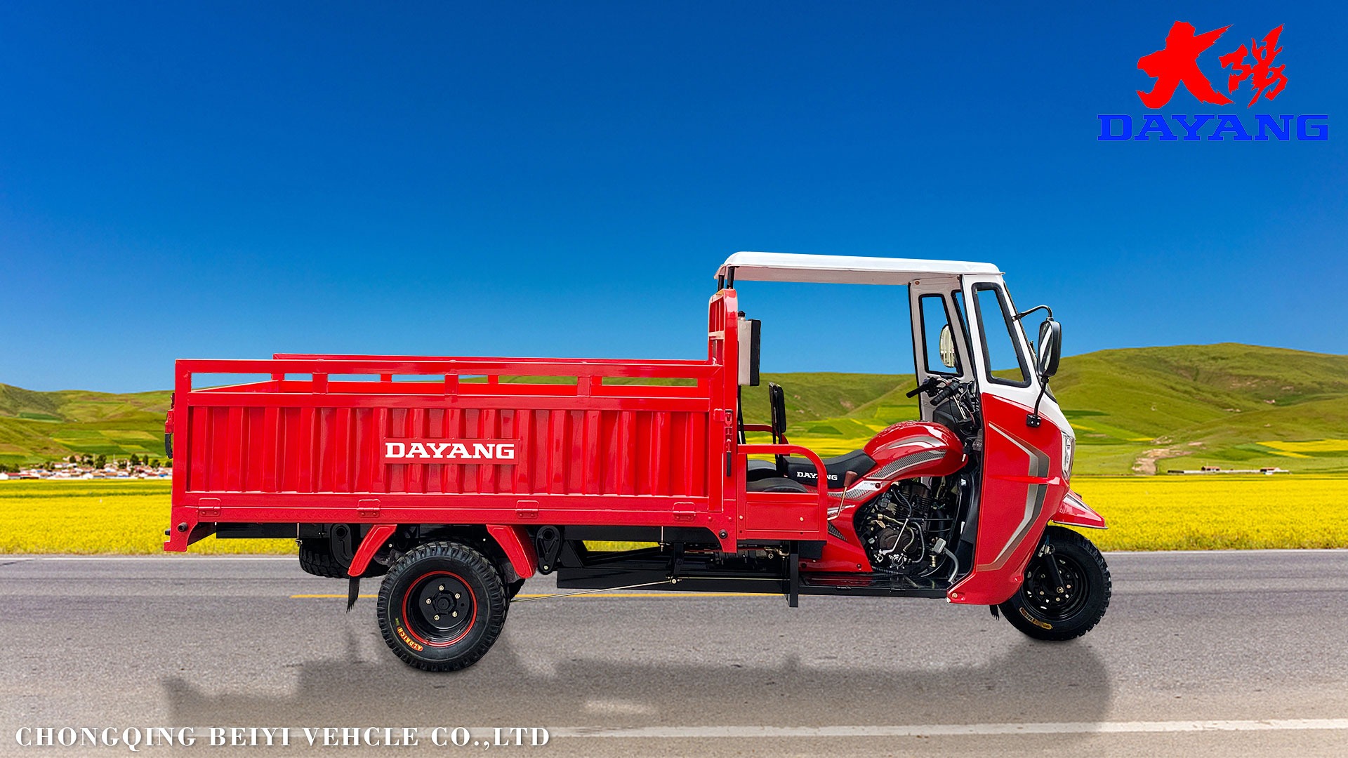 168 Full Floating Rear-Axle Gasoline Motorized Tricycles for Semi Cabin Cargo in Tunisia