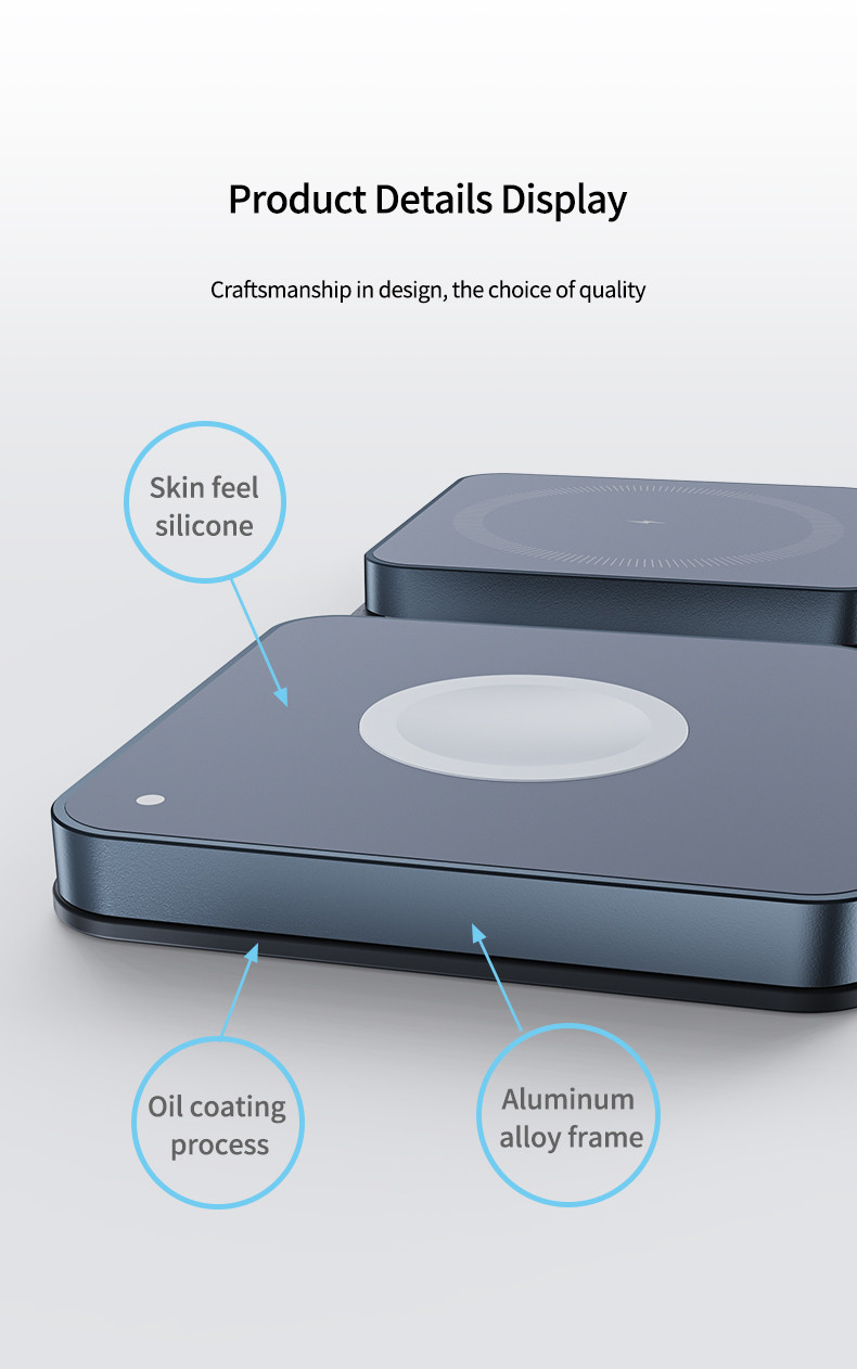 Foldable Magnetic Wireless Travel Charger for Apple Devices