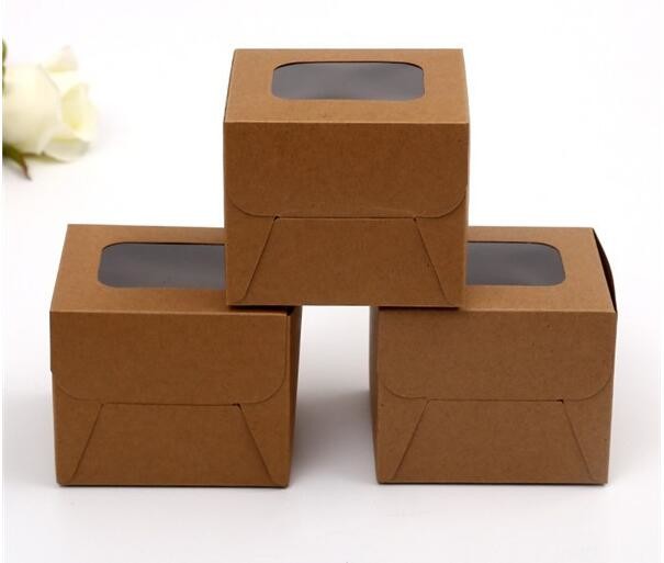 Cheap Cardboard foldable kraft paper lunch box with window,Lunch noodle fast food kraft paper box by customized logo pri