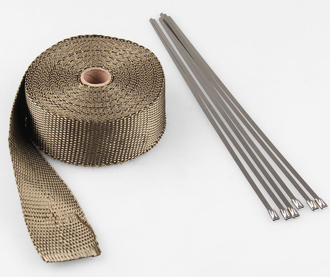 Honda / Suzuki Auto / Motorcycle Exhaust Slip On Mufflers With Basalt Fiber Titanium Wraps