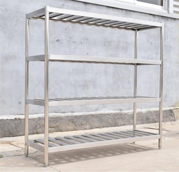 Disassembly 4 Tiers Stainless Steel Display Racks , Polished Storage Baker Rack