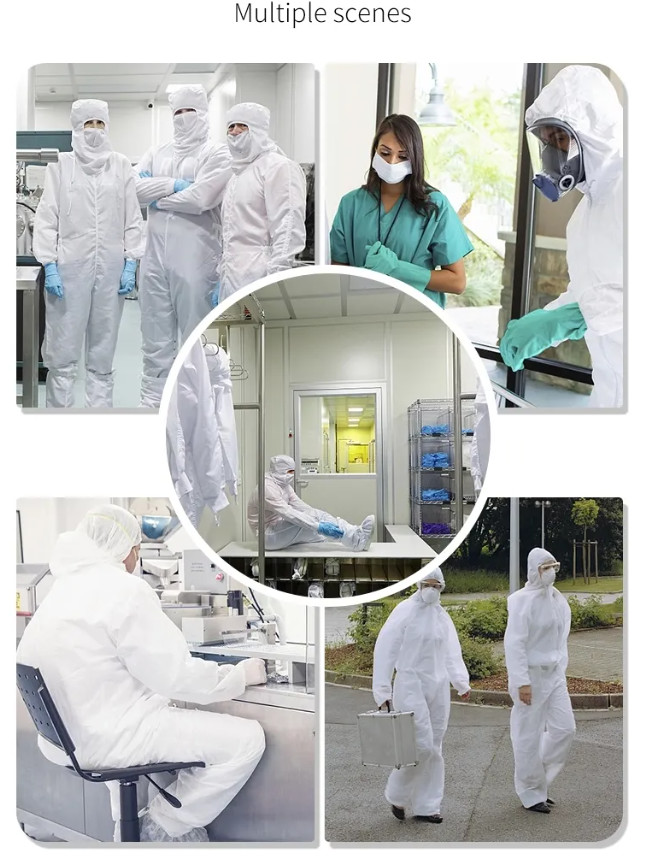 Blue S-2XL Safety Disposable Protective Coverall Clothing SMS Medical Coverall Suit