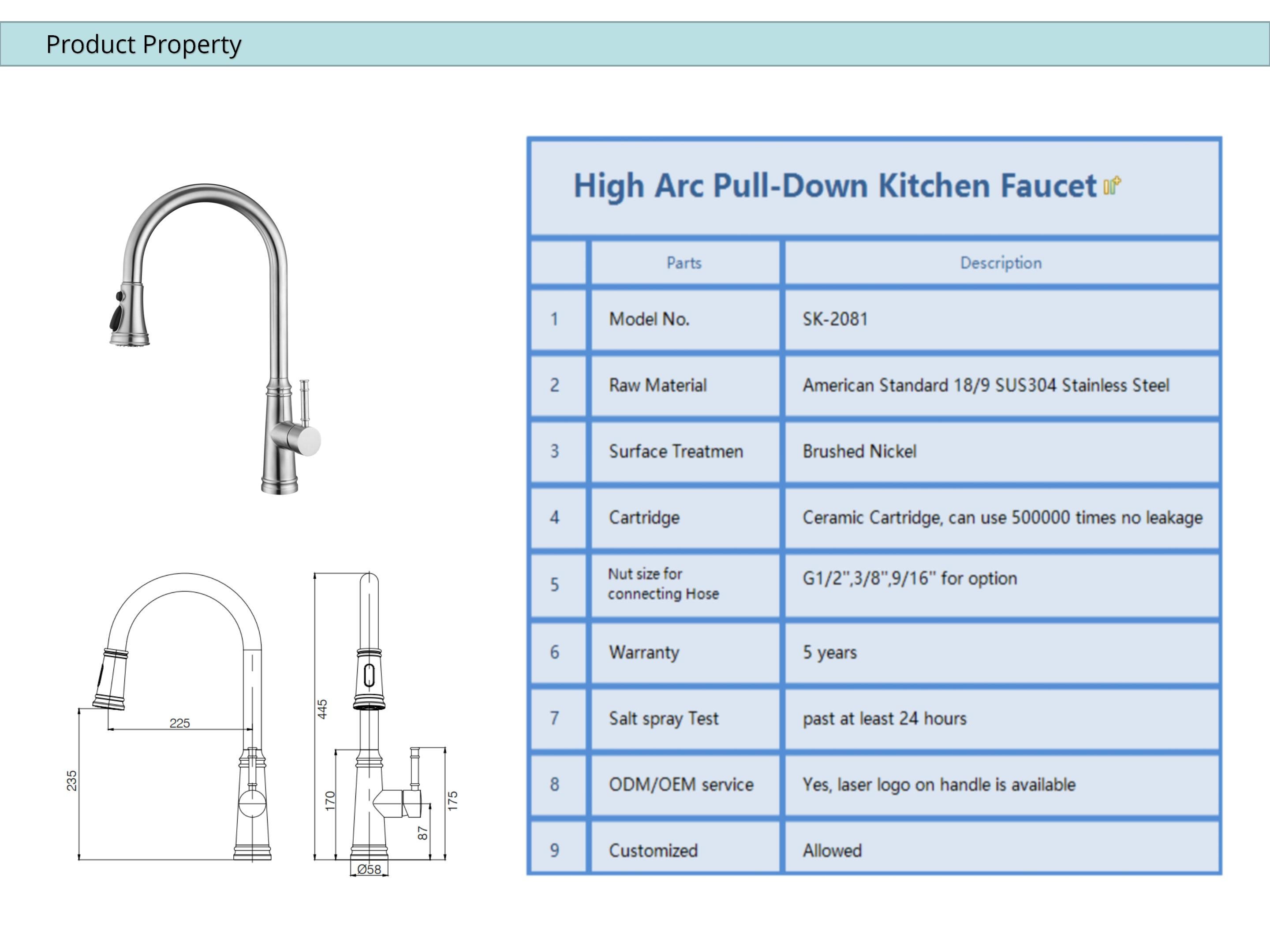 18/10 Stainless Steel Smart Kitchen Faucet touch control 5.24L/Min HOMEKA