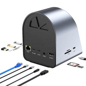 USB 3.1 10 In 1 Type-C Multiport Docking Station Hub with Gigabit Ethernet and