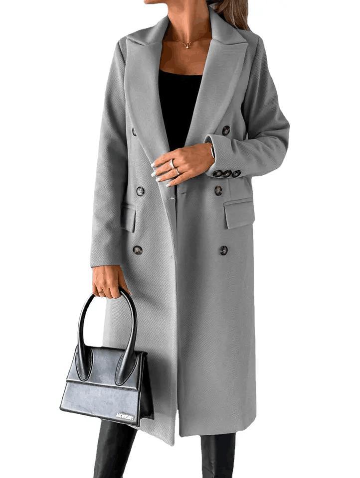 Customized Wool Ladies Polyester Overcoat Female Plus Size and Long Jacket Winter Trench Coat for Women Slim Overcoat