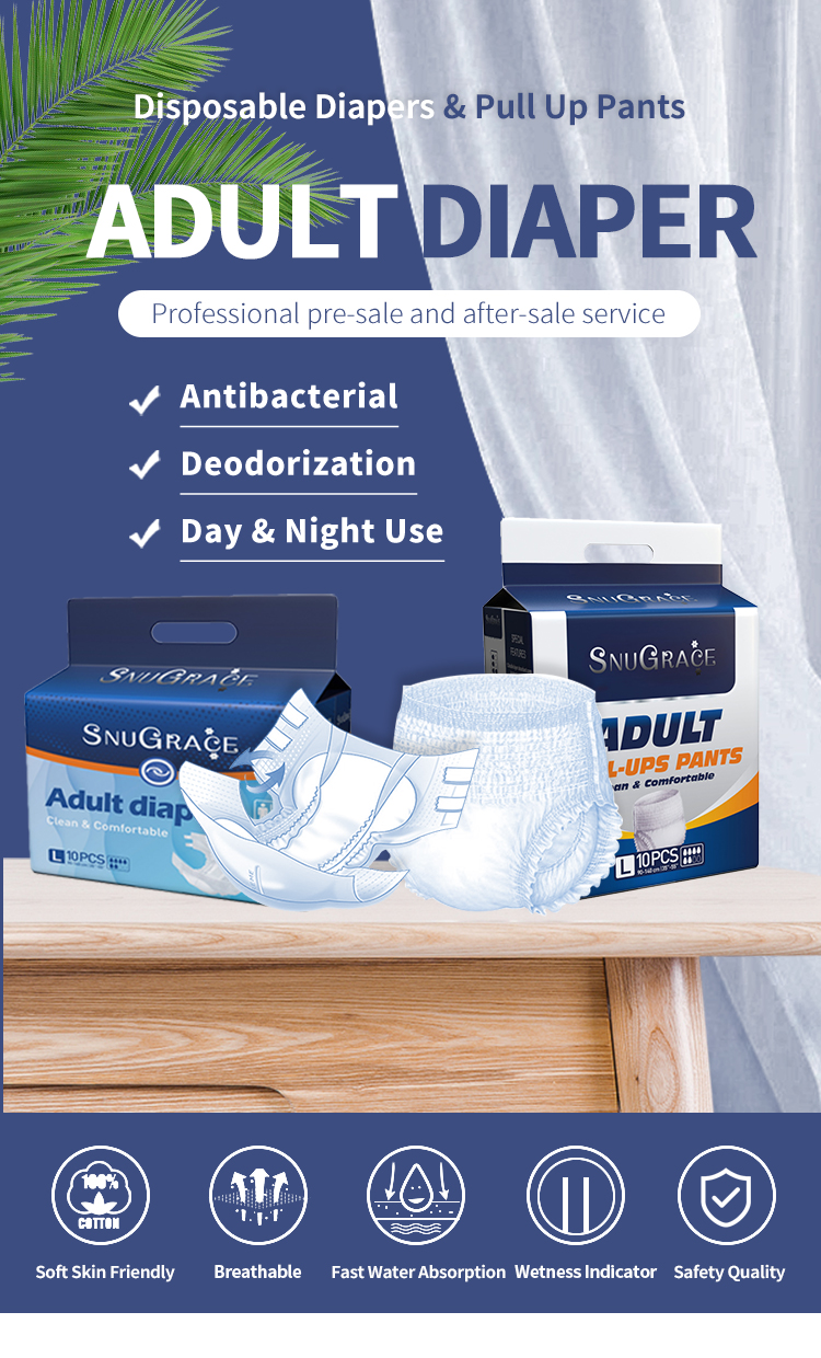 Disposable Soft Breathable Absorption SnuGrace Night Diaper for Elderly and Unisex Adults