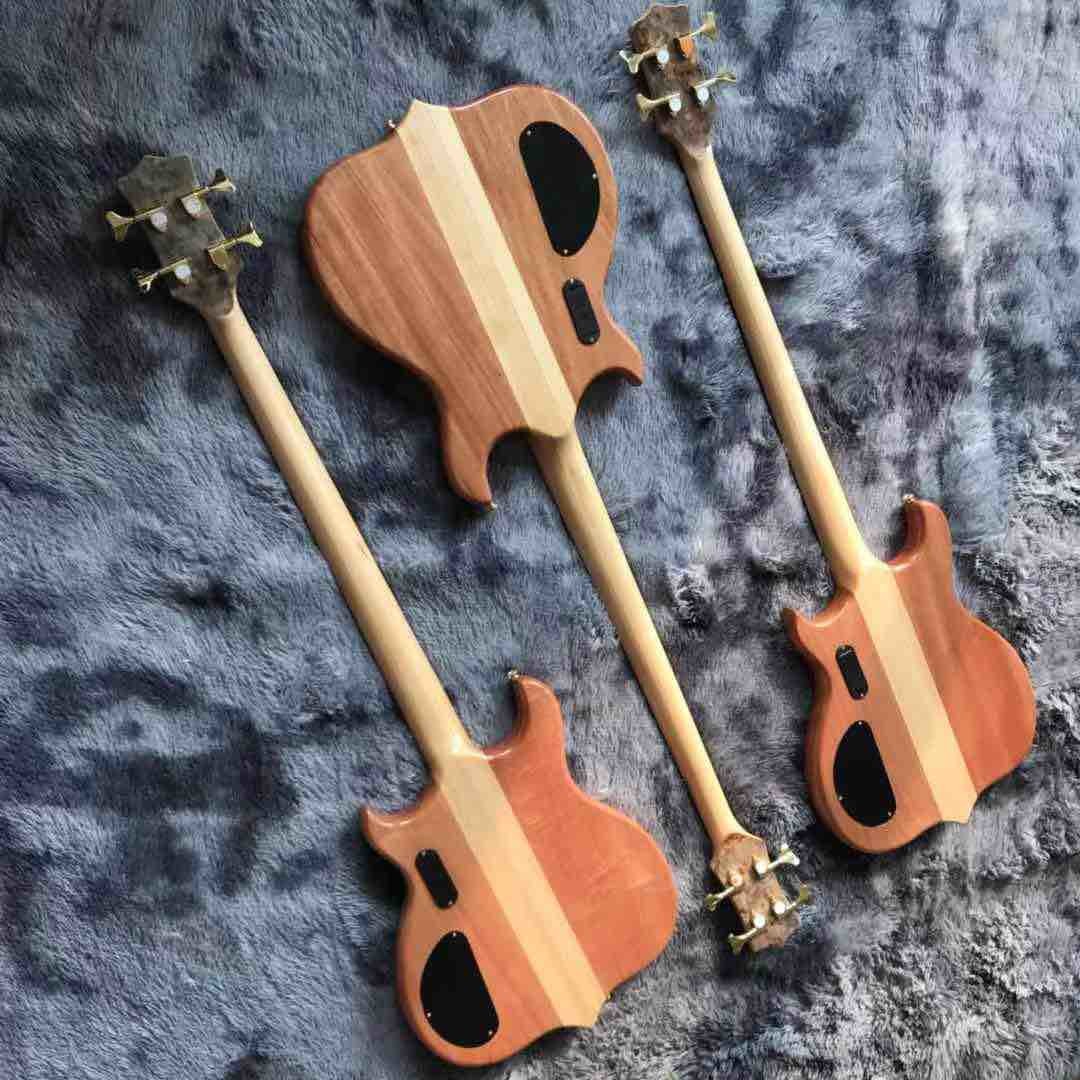 Custom Alembics Grand Style Burst Maple Top 4 Strings Neck Through Body Electric Bass Guitar