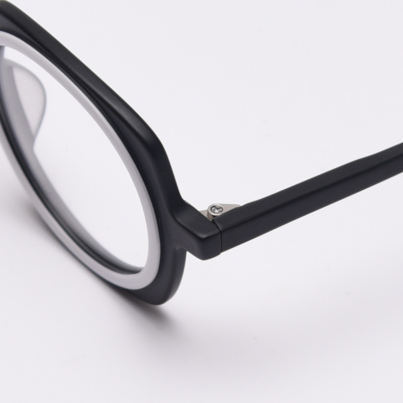 Round Upscale Acetate Frame Glasses Retro Men Women Fashionable Computer Glasses