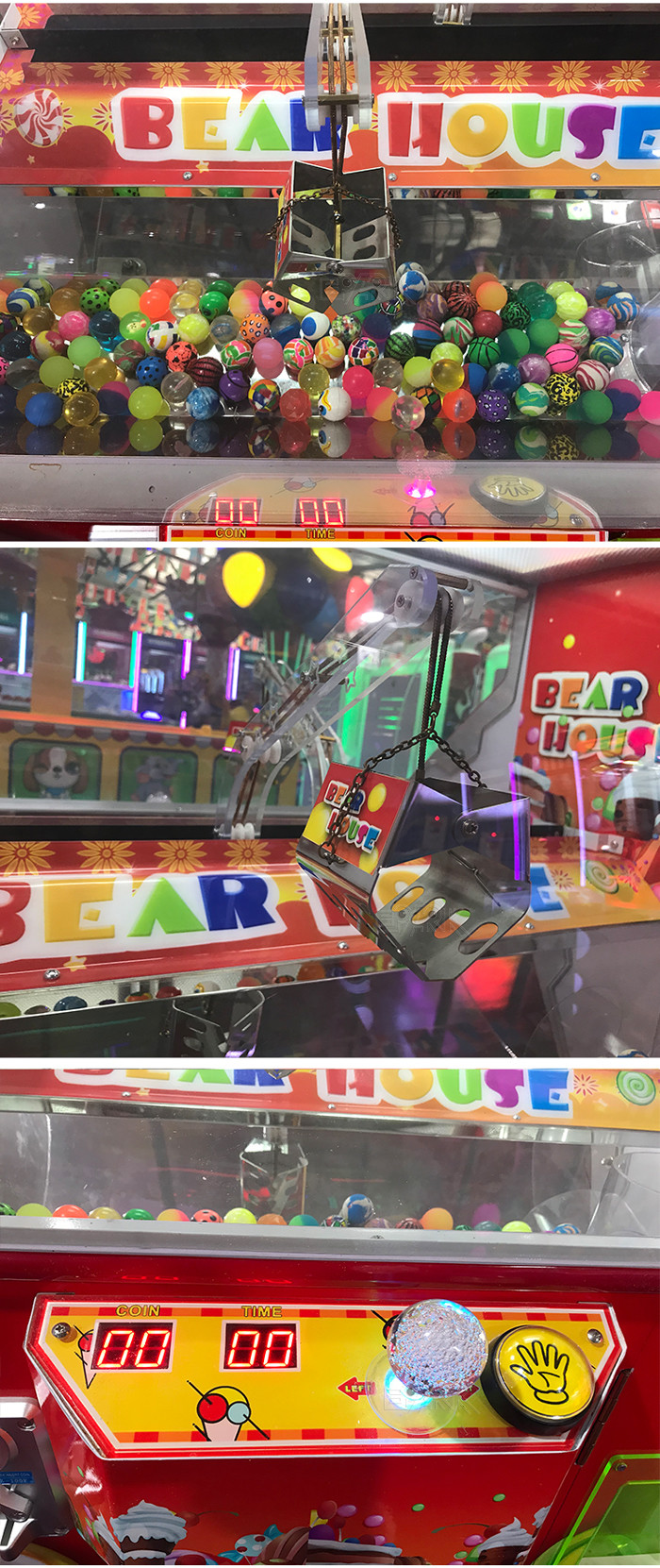 LCD Screen Coin Operated Amusement Machines Double Players Candy Machine