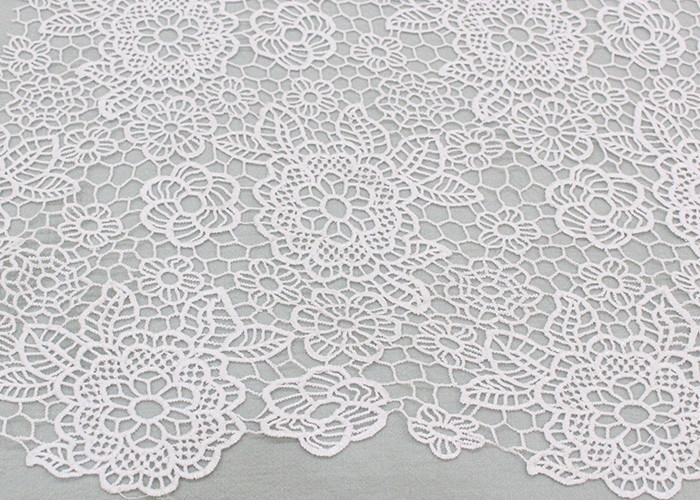Wedding Dresses Water Soluble Lace Fabric With Chemical Polyester Floral Lace