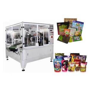 PLC Automatic Rotary Pouch Packing Machine For Premade Pouches