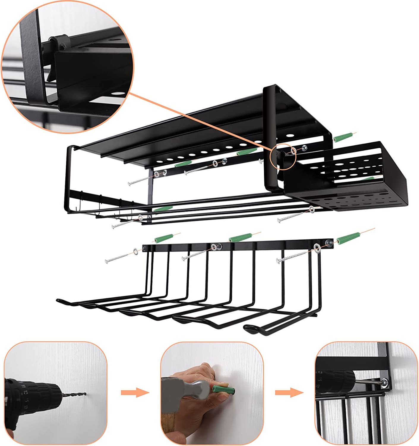 Customized Power Tools Organizer Practicality and Convenience in a Wall Mounted Shelf