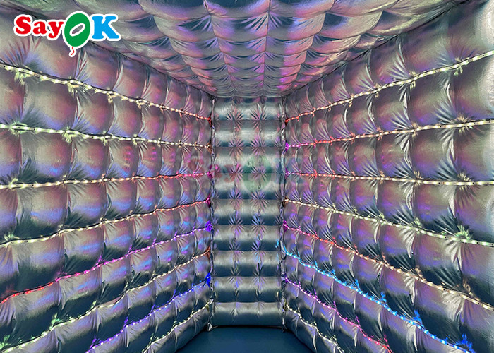 Oxford Portable Inflatable Photo Booth Studio Tent Backdrop Black LED Inflatable Cube V Shaped Enclosure