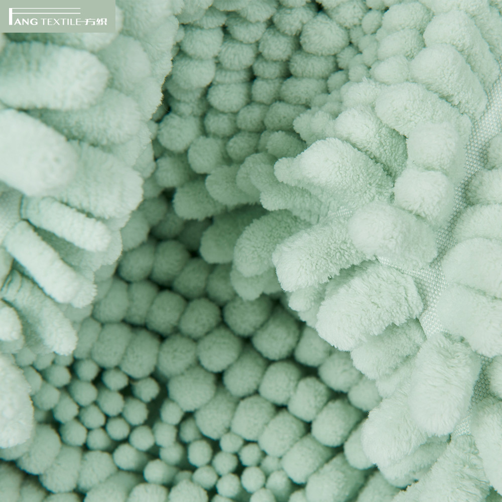 Light Green Fast Drying Chenille Bath Mat Water Absorption