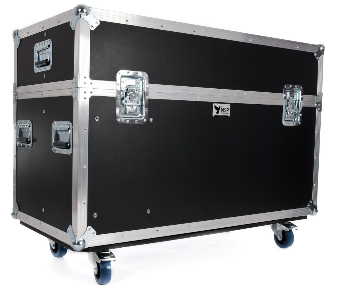 Customized Lighting Rack Flight Case , Black Moving Portable Rackmount Case