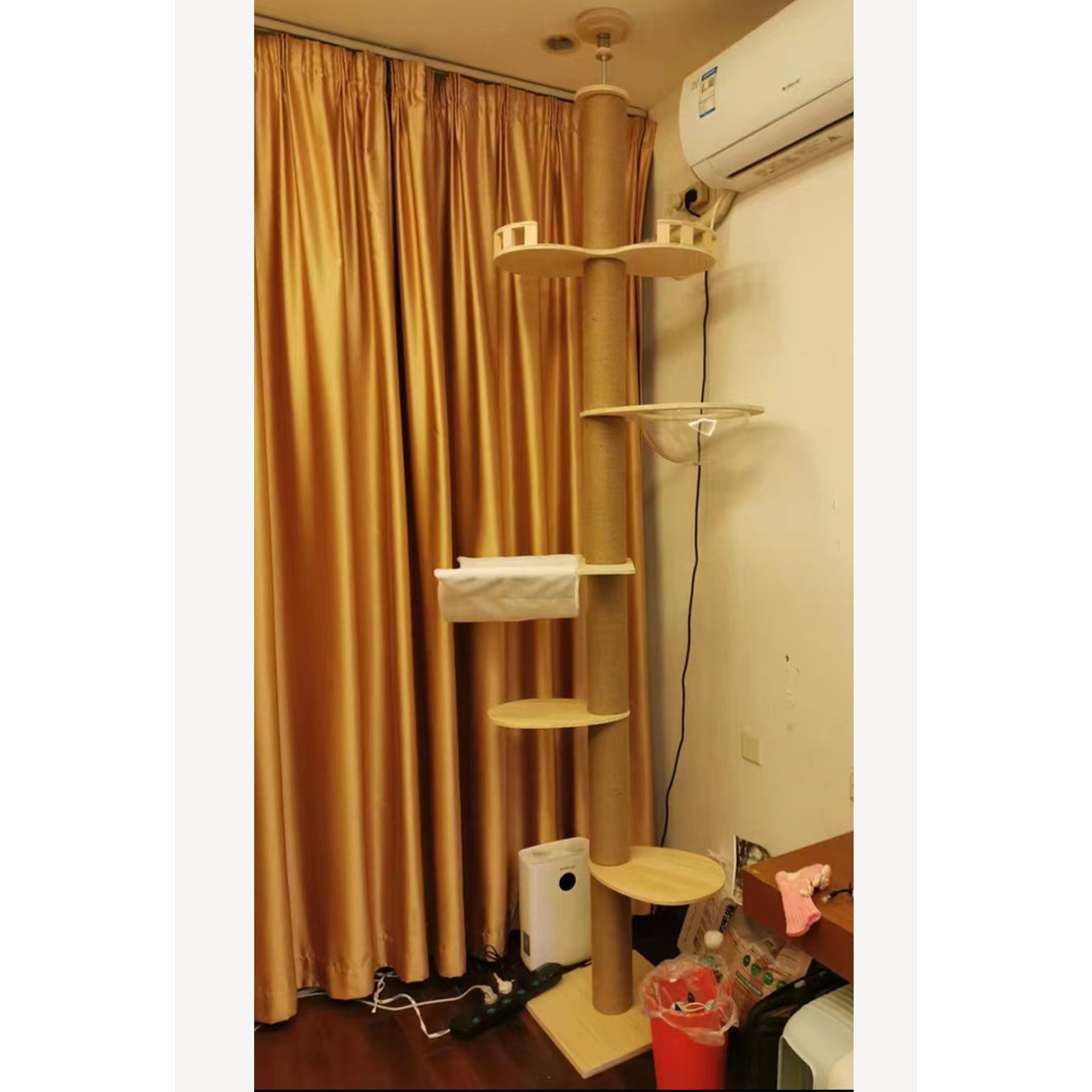 Pet House Floor-to-ceiling Cat Tree Condo Furniture Scratch Post Interactive Play